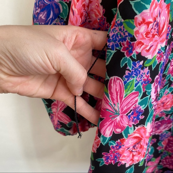 Zara Pink Floral Heart Neckline Puff Sleeve Belted Romantic Mini Dress NWT - Picture 15 of 16